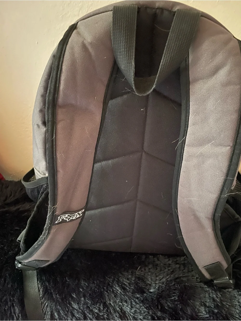 Fox Gray and Black Backpack with Front Pocket